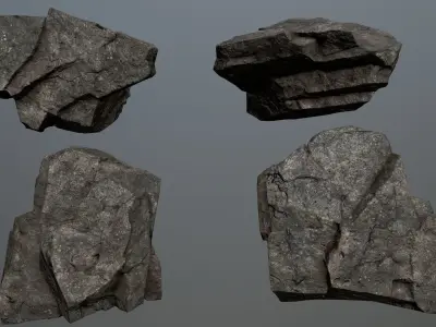 Rock Set 12 Low-poly 3D model