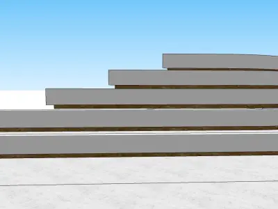 SIMPLE AND MODERN BOUNDARY WALL DESIGN 3D model