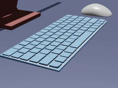 Apple iMac 2021- Red White Free 3D model