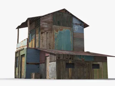 Slum x3 Low-poly 3D model