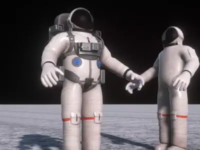 Spacesuit rigged astronaut Low-poly 3D model