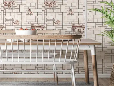 Paris Cafe Brick Wallpaper Texture