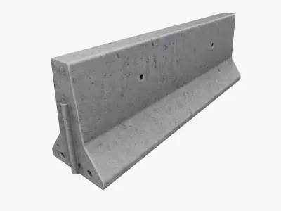 Road Traffic Barrier 01 Low-poly 3D model