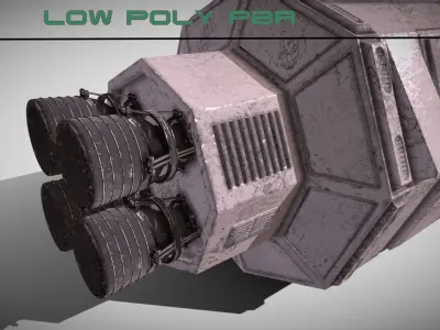 Sci-fi Escape Pod Low-poly 3D model