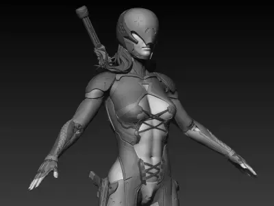 Cyberpunk Female Character 3D model