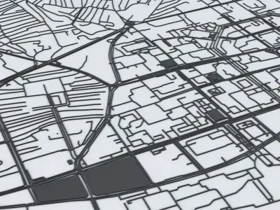 Ulaanbaatar Road Network and Streets 3D model