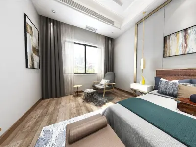 Simple and cozy bedroom Vray 3D modelF81 3D model
