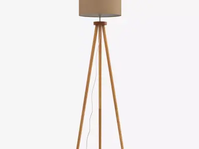 Jandia Wooden Tripod Floor Lamp 3D model