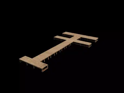 River Pier Pontoon 3D model