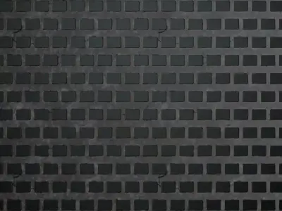 Dark Perforated Metal Rounded Rectangles PBR SEAMLESS Texture