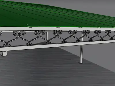 Carport advertisement billboard with cover 3D model