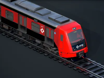 8000 Series Train - CPTM Sao Paulo - Brazil Low-poly 3D model