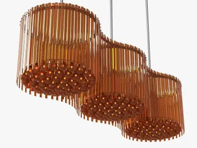 Custom made glass pendant fixture 3D model