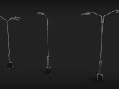 Lamp Post Street Light Low-poly 3D model