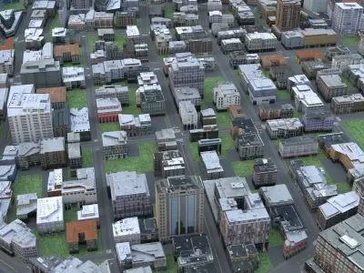 City 90 Low-poly 3D model