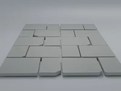 Lowpoly PathwayBlocks set of squares Low-poly 3D model