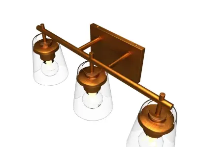 Triple sconce lights 3D model