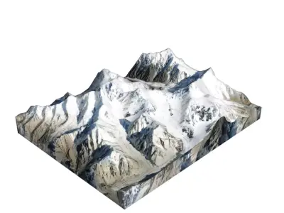 Momhil Sar Mountain Low-poly 3D model