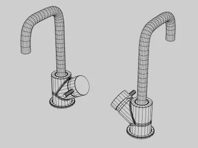 Steel Kitchen Tap - Low Poly Low-poly 3D model