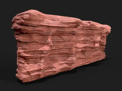 Canyon Cliff Rocks Low-poly 3D model