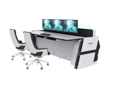 Control Room Desk 07 3D model