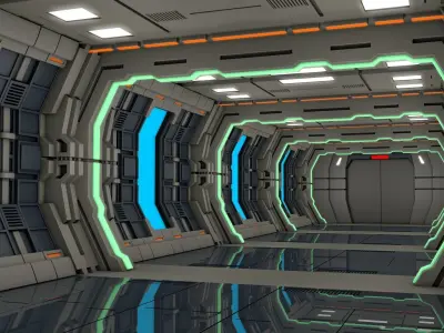 Sci Fi Corridor 3D model 95