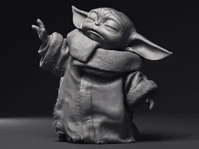 GROGU Baby Yoda Using the Force Printable 3D Model 3D print model