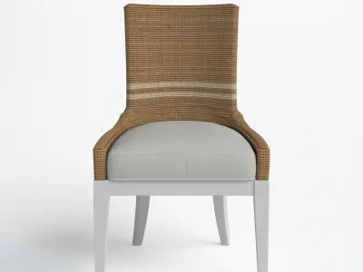 Dining Chair with Woven Abaca Back  3D model