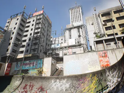  Skatepark Low-poly 3D model