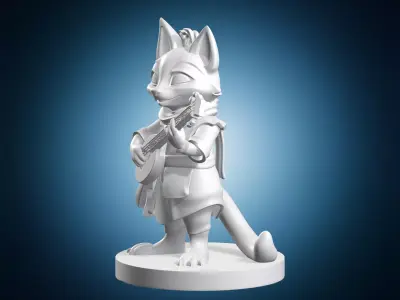 Fox Plays Lute 3D print model