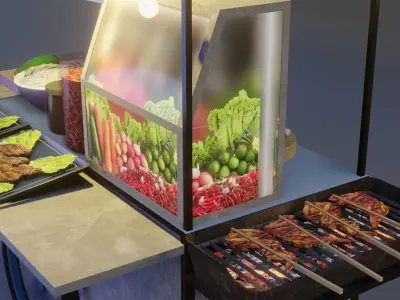 Street food Papaya salad 3D model