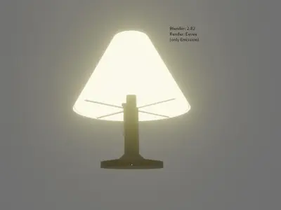 Bedside Lamp - Lampshade - Abajur Low-poly 3D model