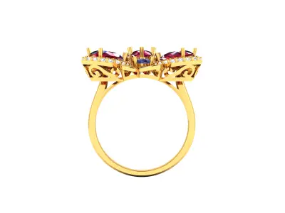 Women Ring  Render 3dm STL OBJ FBX Details 3D print model 197