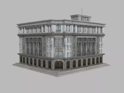 Building 3D model Low-poly 3D model