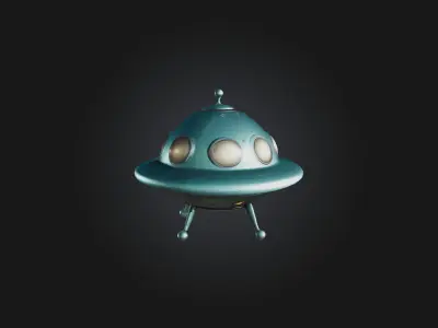 Cartoon Flying Saucer Low-poly 3D model