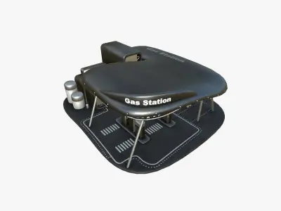 SciFi Gas Station A09 Dark Metal - Sci Fi Exterior Design Low-poly 3D model