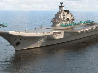  Russian Aircraft Carrier Kuznetsov with Jet Rigged 