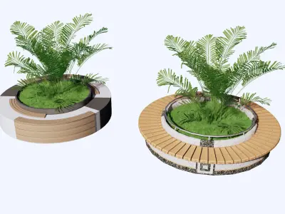 Resting area outdoor Exterior garden seating 3D model