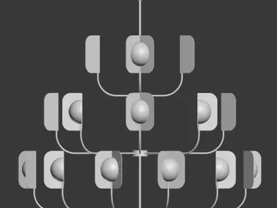 mmlampadari Leaf Chandelier 3 Tier 3D model