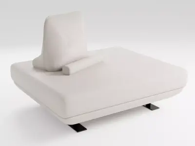 Italian style sofa in light colors with double-sided pillows 3D model