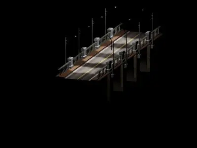 Arch bridge  Low-poly 3D model