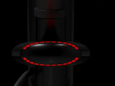 bicycle with light on handlebars 3D model
