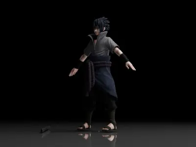 Sasuke Uchiha Anime Low-poly 3D model