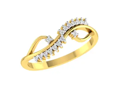 Light Weight Yellow Gold Diamond Ring  -ZA RN 7830 3D print model
