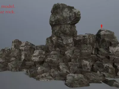 Stone rock Low-poly 3D model shop
