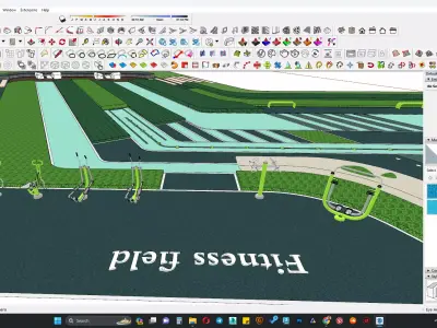 Sports area park 3d model 3D model