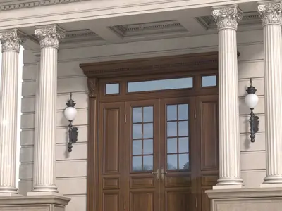 Entrance to the house Classic Porch Entry group 3D model