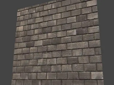 brickwork tiled floor with bricks 3D model