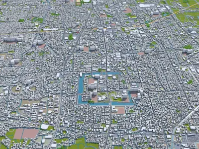 Saga City Japan 50km Low-poly 3D model