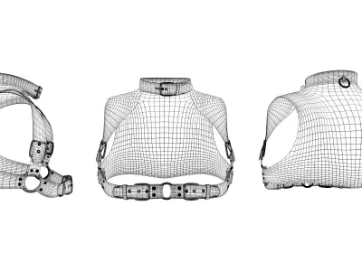Mens Harness Collar Low-poly 3D model